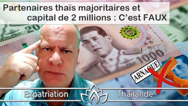 société en Thaïlande, 2 millions de capital et des actionnaires thaïs majoritaires